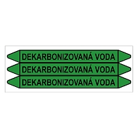 Značení potrubí, dekarbonizovaná voda,3 ks, 355 × 37 mm